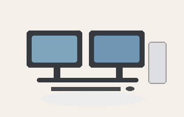 Dual monitor desktop PC preview